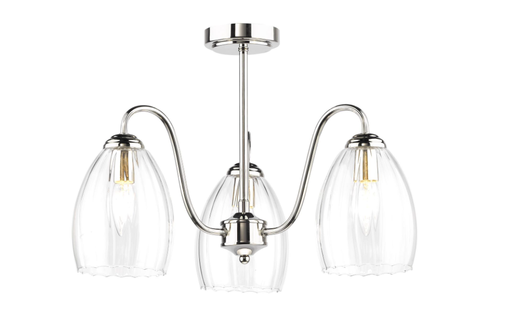 Valora 3Lt Semi Flush Light- Antique Bronze & Polished Nickel