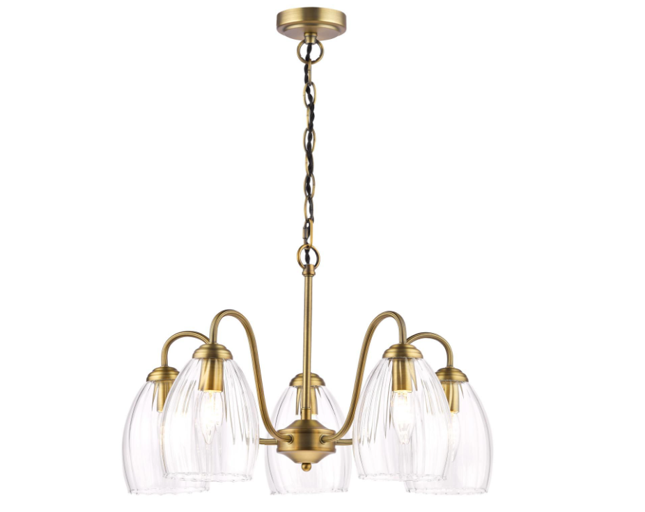 Valora 5 Light Pendant-  Antique Bronze & Polished Nickel