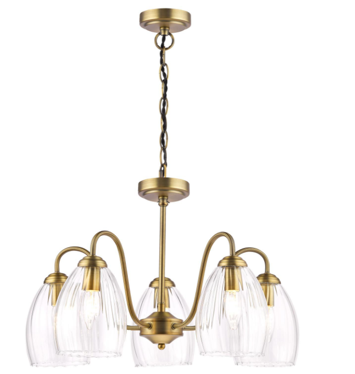 Valora 5 Light Pendant-  Antique Bronze & Polished Nickel