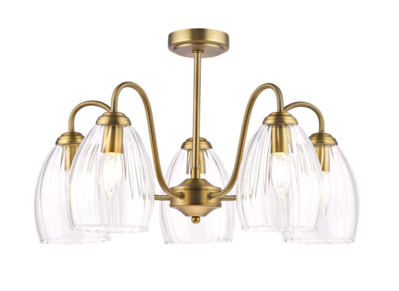 Valora 5 Light Pendant-  Antique Bronze & Polished Nickel