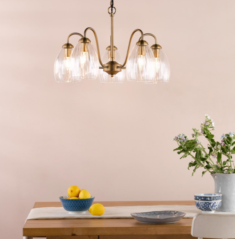 Valora 5 Light Pendant-  Antique Bronze & Polished Nickel