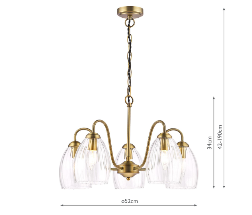 Valora 5 Light Pendant-  Antique Bronze & Polished Nickel
