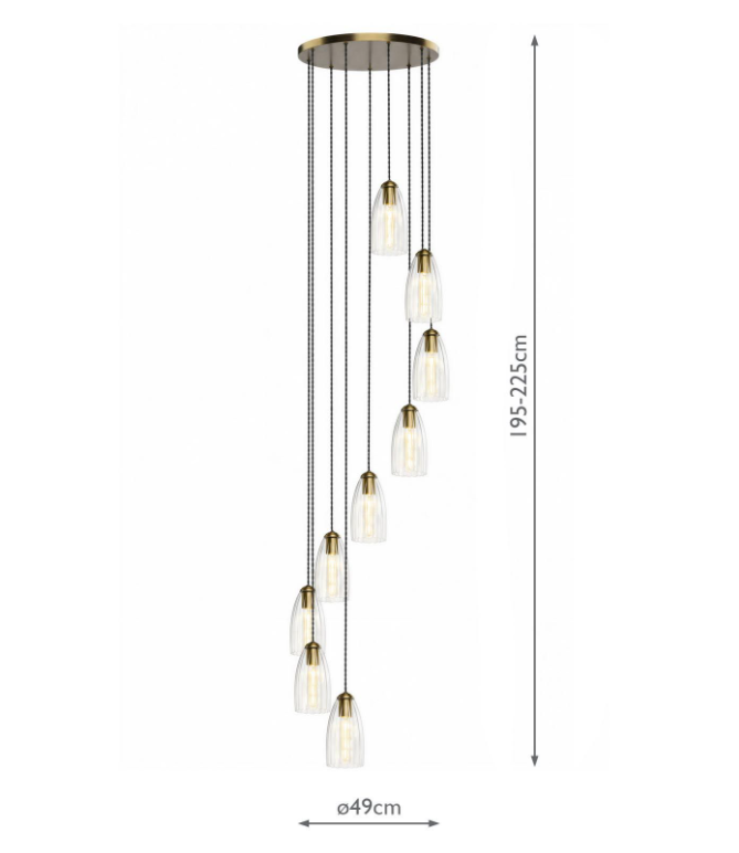 Valora 6/9/12Lt Cluster Light- Antique Bronze & Polished Nickel Finishes