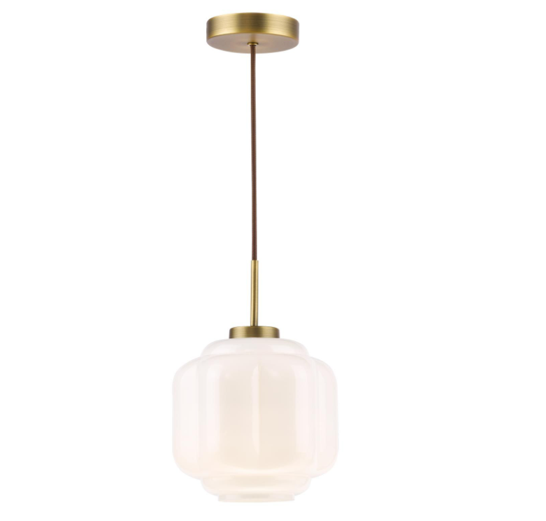 Sumitra Pendant- Antique Bronze and Opal Glass