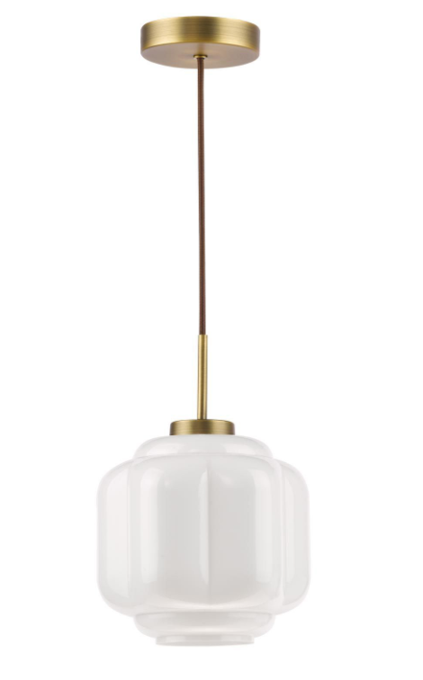 Sumitra Pendant- Antique Bronze and Opal Glass