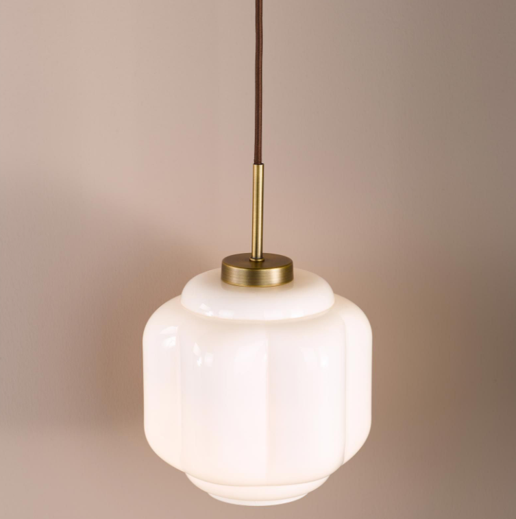 Sumitra Pendant- Antique Bronze and Opal Glass