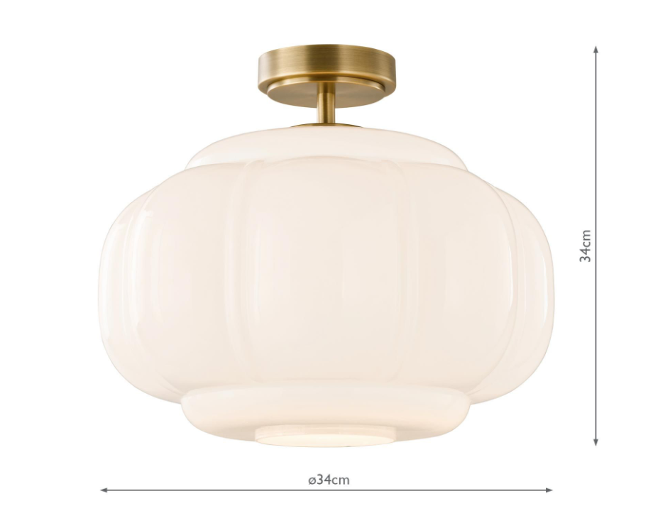Sumitra Flush Light- Antique Bronze and Opal Glass