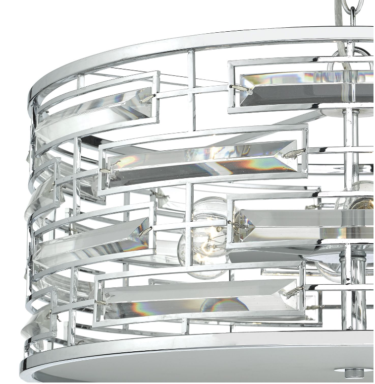 Seville 6 Light Pendant-  Polished Chrome and Crystal