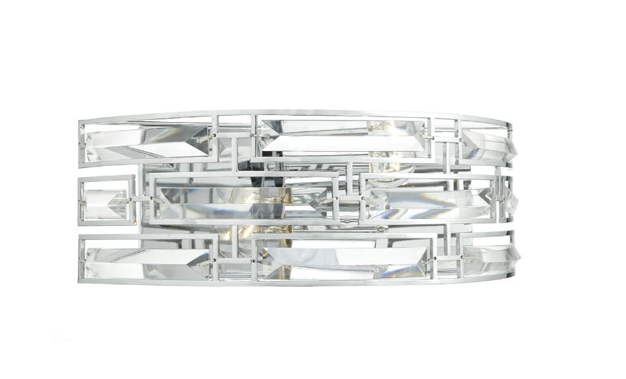 Seville 2 Light Wall Light- Polished Chrome and Crystal