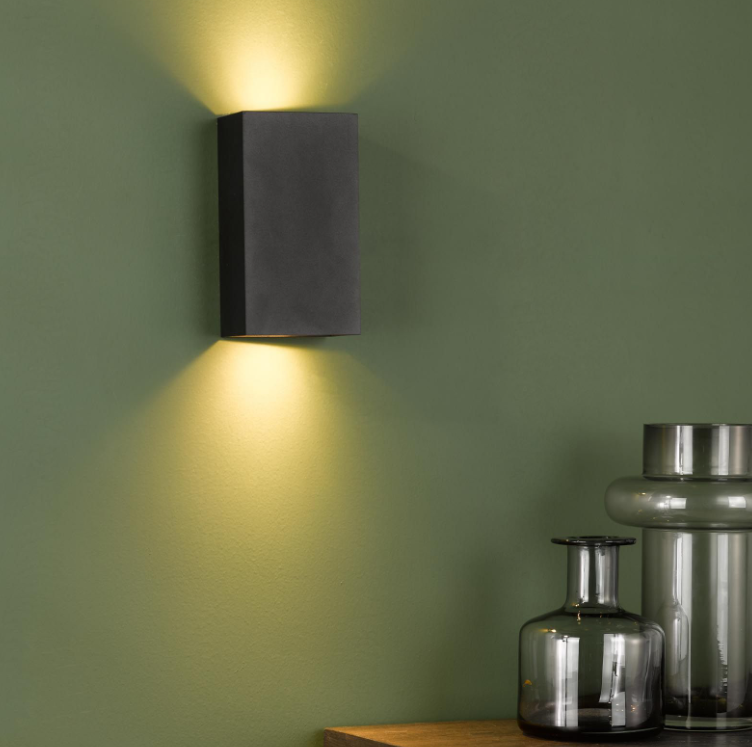 Soven 2Lt Wall Light-  Matt Black/ Satin Bronze Finishes