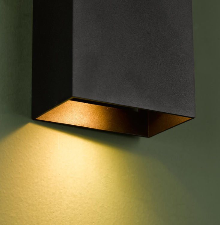 Soven 2Lt Wall Light-  Matt Black/ Satin Bronze Finishes
