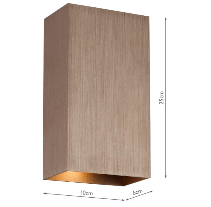 Soven 2Lt Wall Light-  Matt Black/ Satin Bronze Finishes