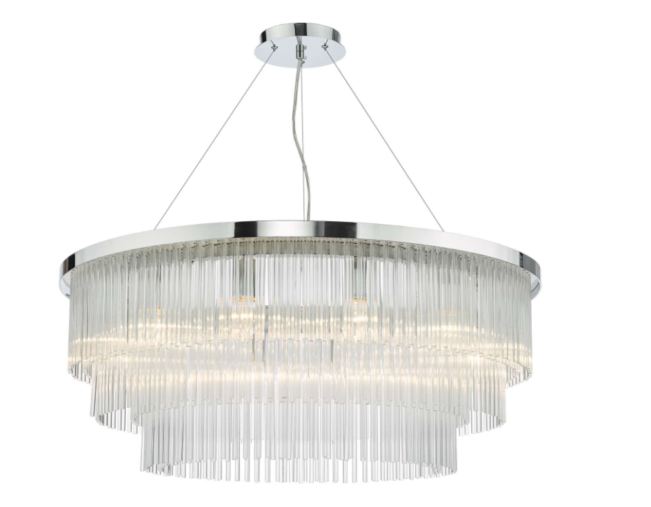Alpheios 12 Light Pendant- Polished Chrome and Glass