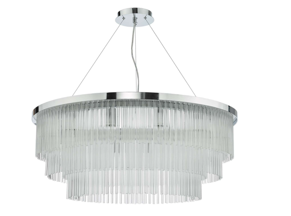 Alpheios 12 Light Pendant- Polished Chrome and Glass