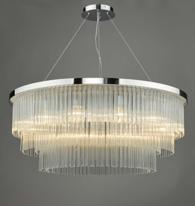 Alpheios 12 Light Pendant- Polished Chrome and Glass