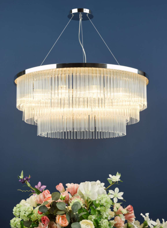 Alpheios 12 Light Pendant- Polished Chrome and Glass