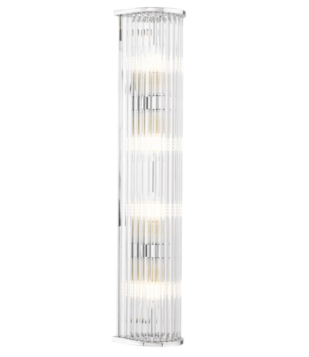 Tobiah 2/4 Light Bathroom Wall Light- Polished Chrome/ Natural Brass and Glass IP44