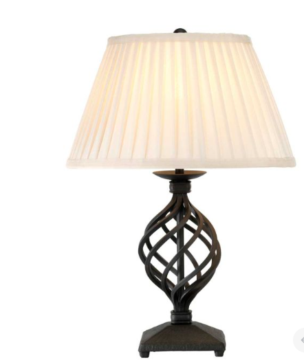 Belfry 1 Light Table Lamp - Black with Ivory Shade