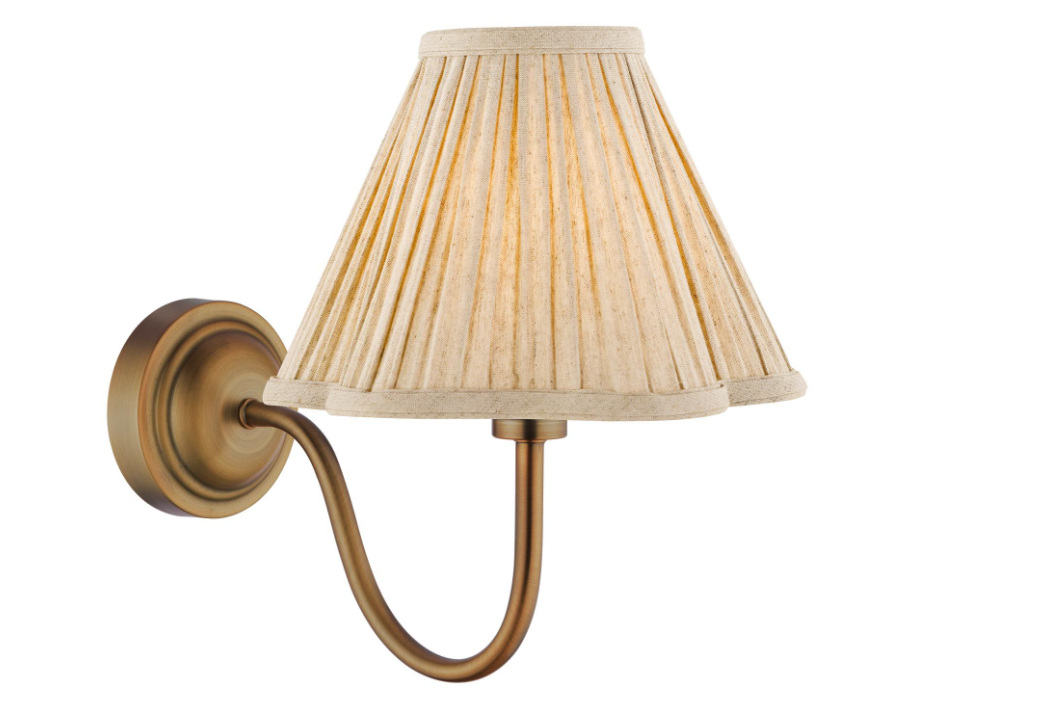 Caliro Wall Light- Antique Bronze with Red & Taupe Shades