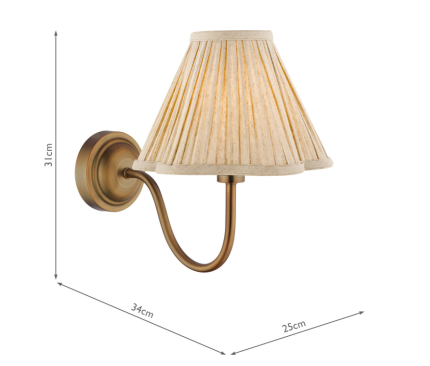 Caliro Wall Light- Antique Bronze with Red & Taupe Shades