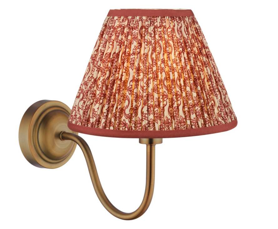 Caliro Wall Light- Antique Bronze with Red & Taupe Shades