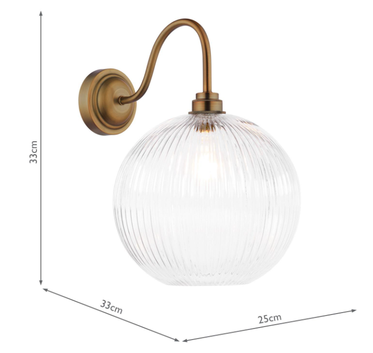 Caliro Wall Light- Antique Bronze with Glass Globe Shade