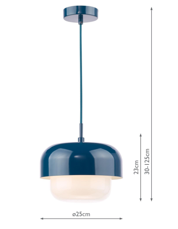 Topanga Pendant Light- Blue/ Green and Opal Glass