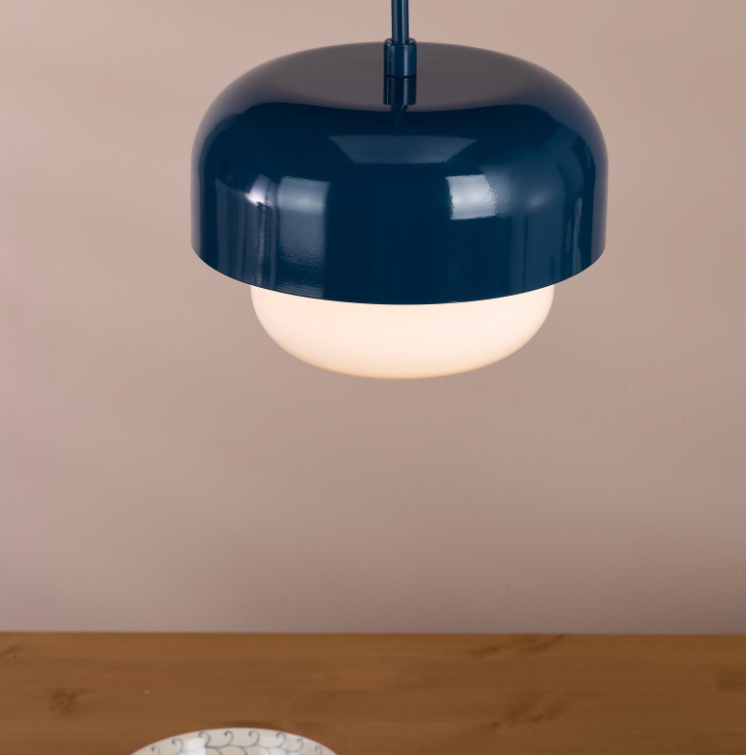Topanga Pendant Light- Blue/ Green and Opal Glass