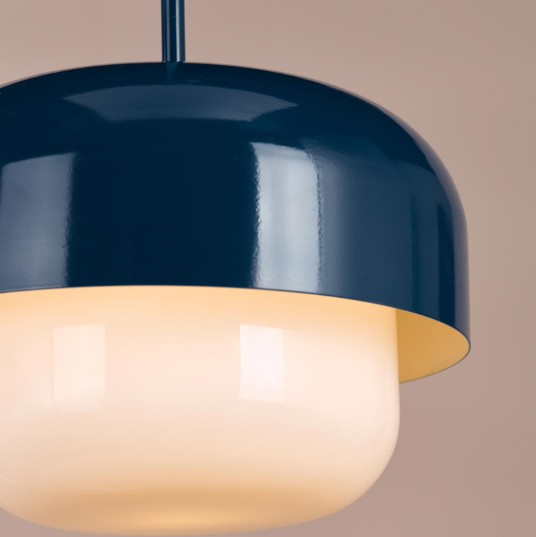 Topanga Pendant Light- Blue/ Green and Opal Glass