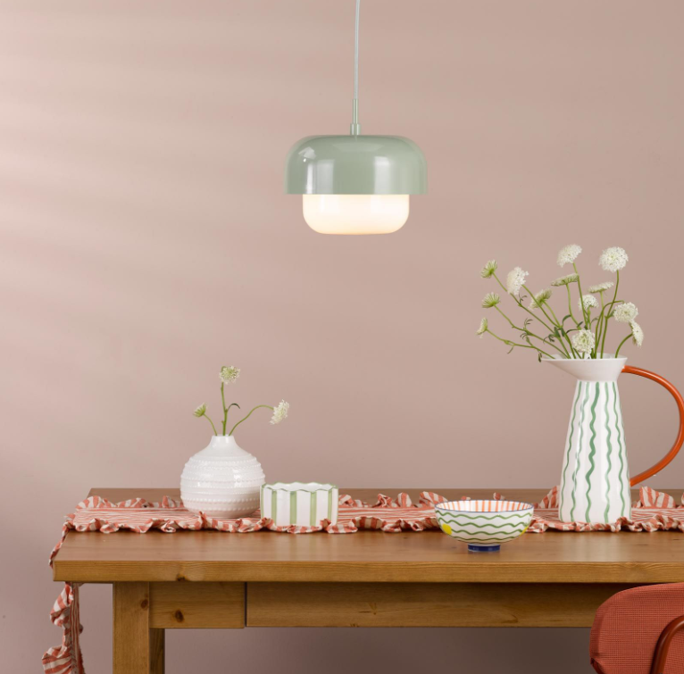 Topanga Pendant Light- Blue/ Green and Opal Glass