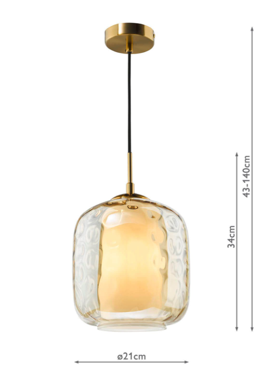 Majella Pendant Light- Polished Chrome/ Aged Brass Finishes