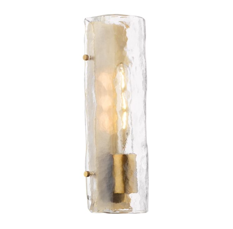 Ravis Wall Light-  Antique Bronze and Textured Glass