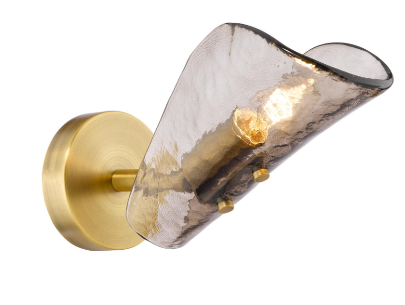Ordelle Adjustable Wall Light- Antique Bronze and Tea Smoked Glass