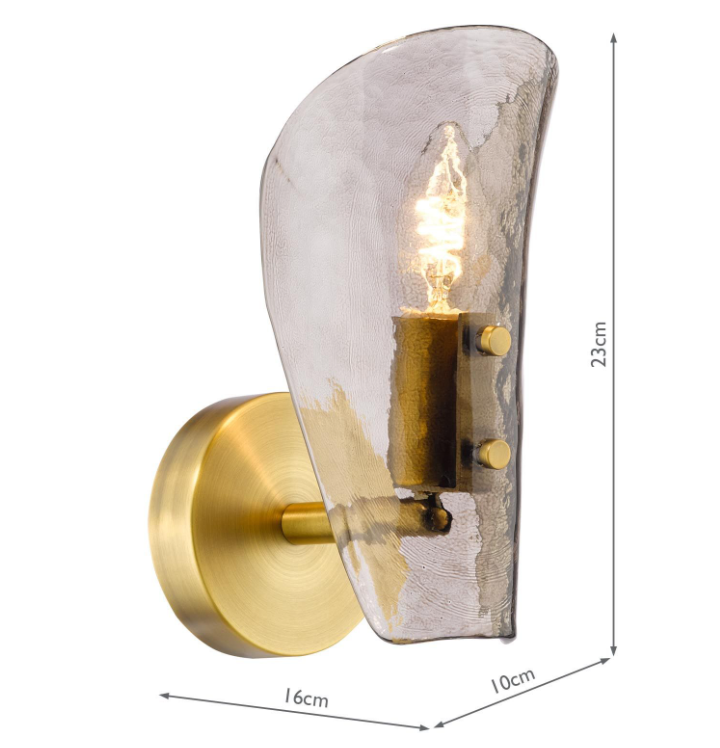 Ordelle Adjustable Wall Light- Antique Bronze and Tea Smoked Glass