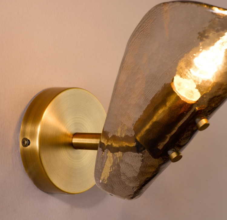 Ordelle Adjustable Wall Light- Antique Bronze and Tea Smoked Glass