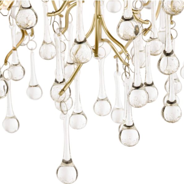 Willow 3 Light Semi-Flush Light- Champagne/ Pewter