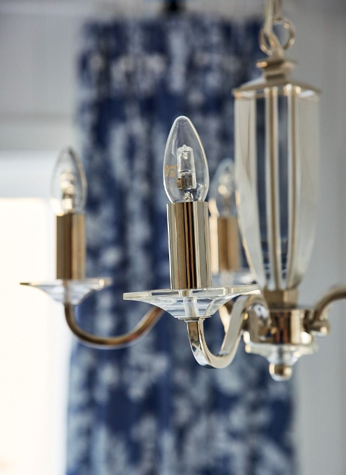 Carson 5 Light Armed Pendant Fitting Only- Antique Brass/ Polished Nickel