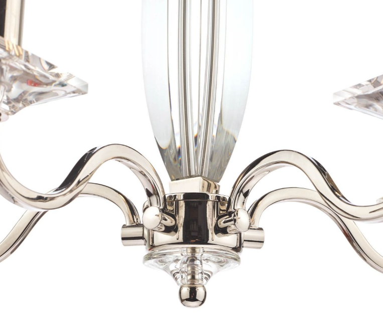 Carson 5 Light Armed Pendant Fitting Only- Antique Brass/ Polished Nickel
