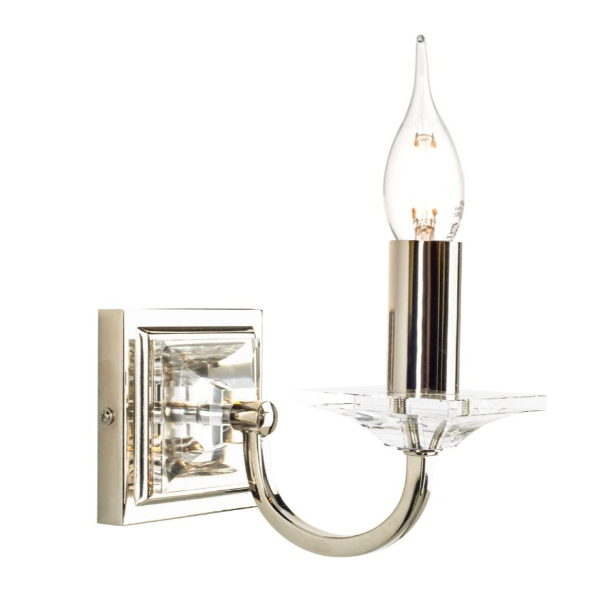 Carson Wall Light Polished Nickel and Crystal Bracket Only