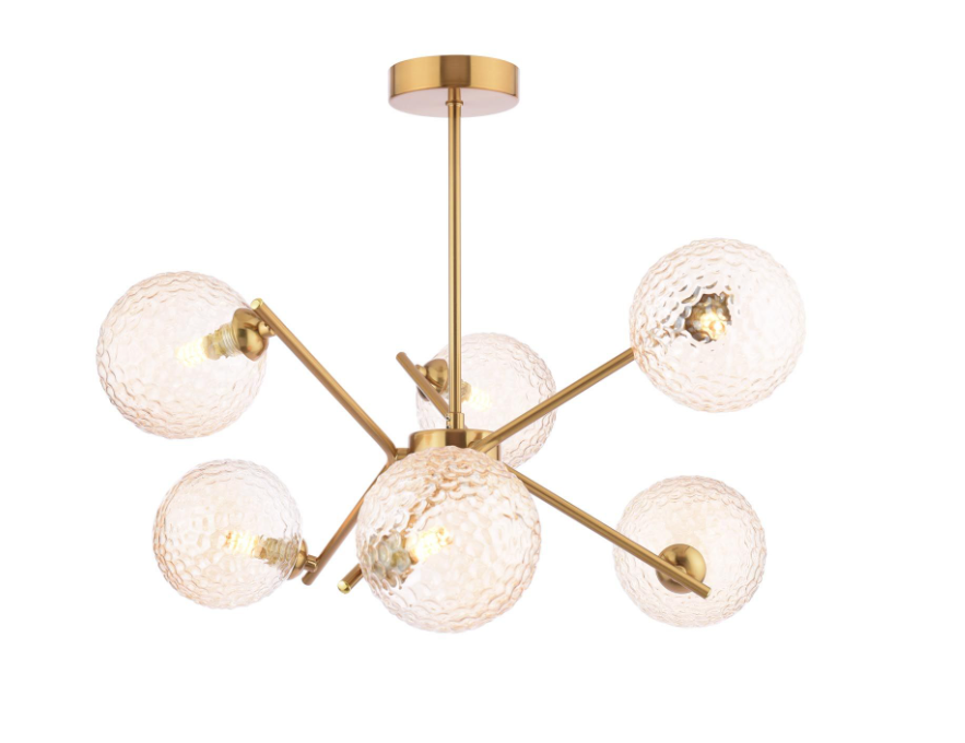 Naron 6Lt Semi-Flush Ceiling Light- Antique Bronze/ Satin Black