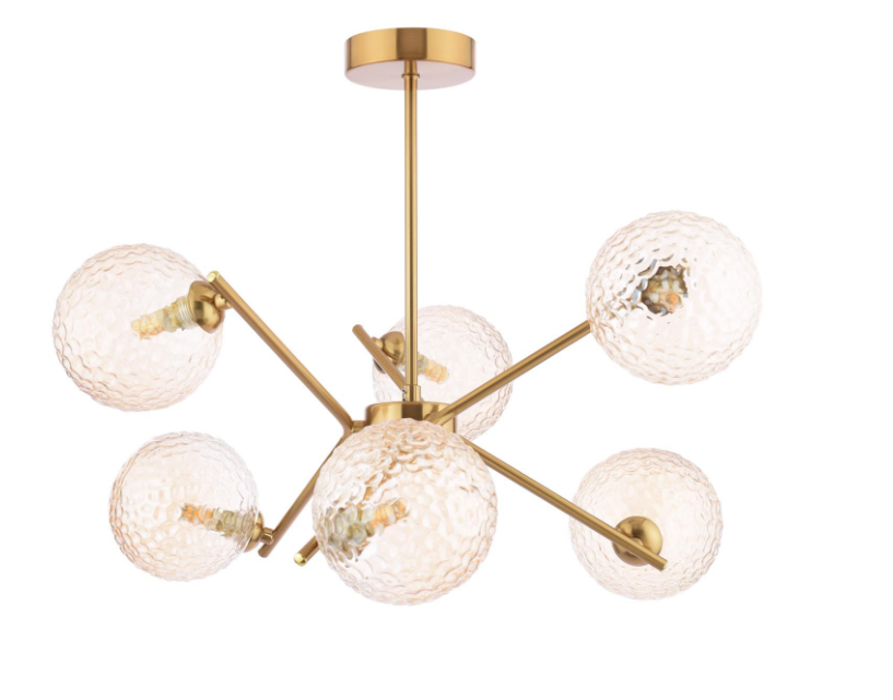 Naron 6Lt Semi-Flush Ceiling Light- Antique Bronze/ Satin Black
