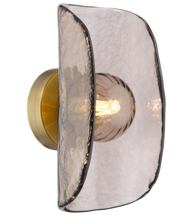 Megara Wall Light- Antique Bronze and Tea Smoked Glass