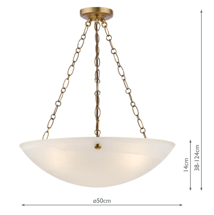 Keita 3 Light Ceiling Light - Antique Bronze and Alabaster Glass