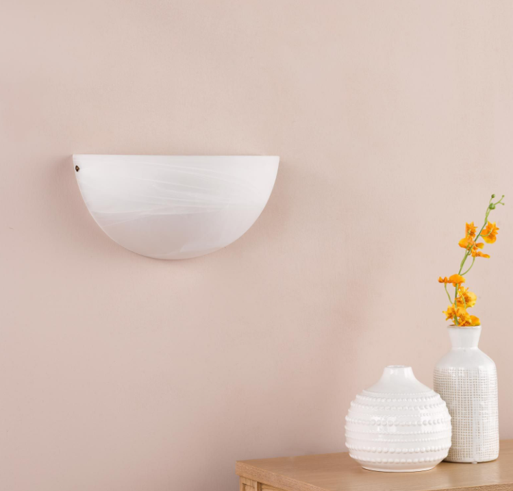 Keita Wall Light- Alabaster Glass and Antique Bronze