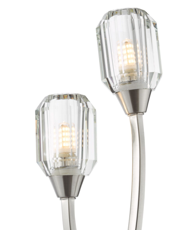 Zonda 2Lt Wall Light- Brushed Nickel and Crystal