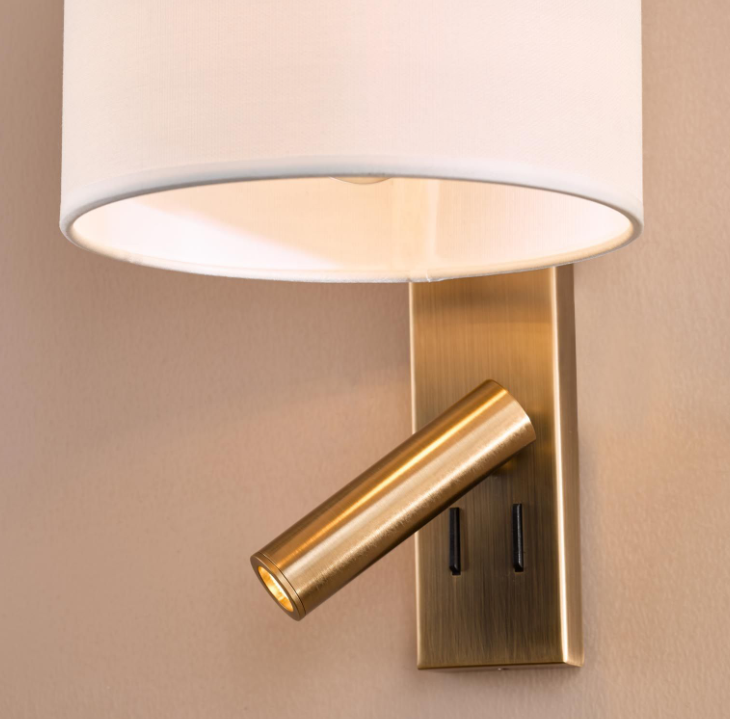 Itala Wall Light With Shade LED- Antique Bronze/ Matt Black