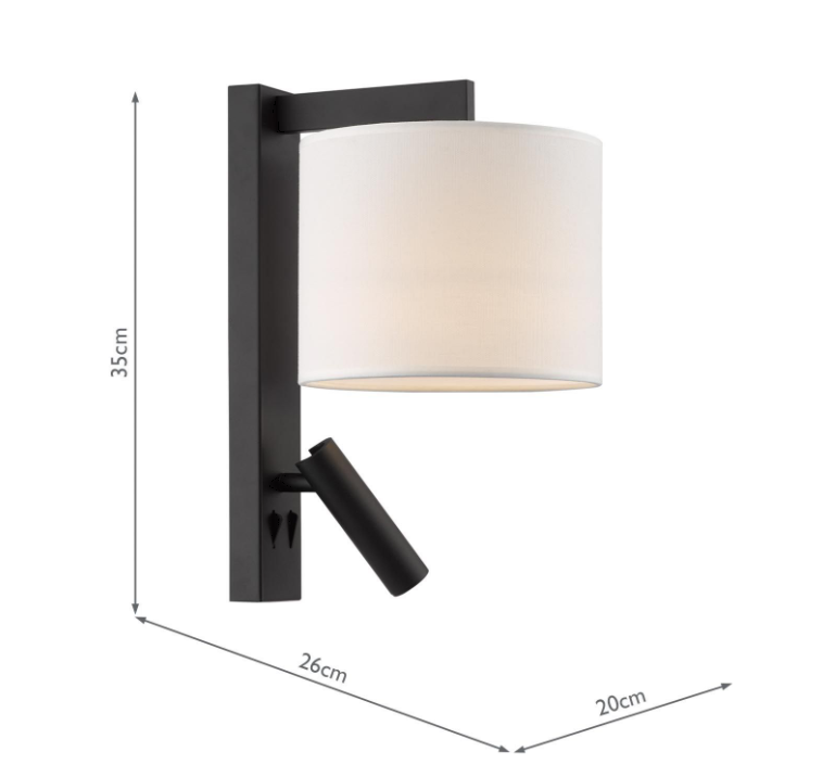 Itala Wall Light With Shade LED- Antique Bronze/ Matt Black