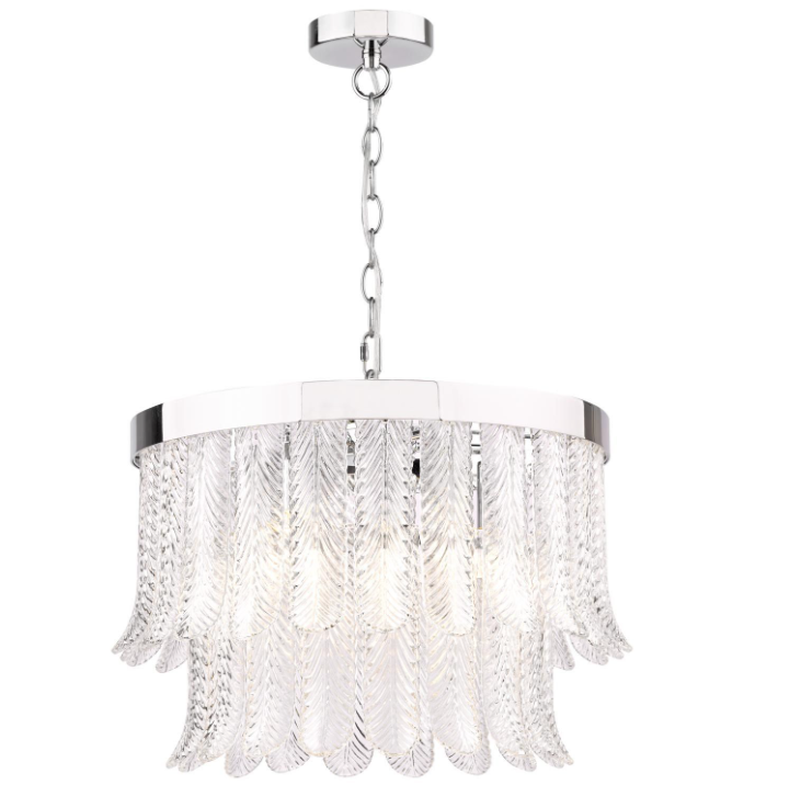Irisen 6Lt Chandelier-  Polished Nickel / Natural Brass