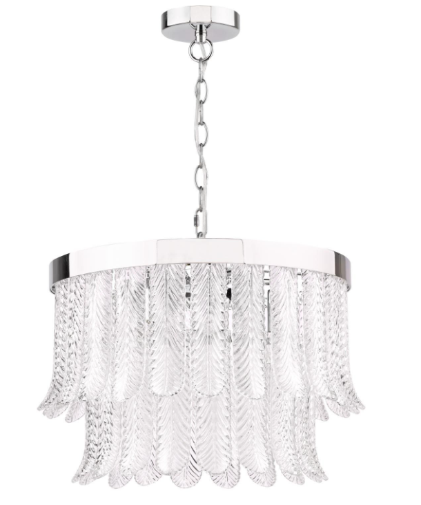 Irisen 6Lt Chandelier-  Polished Nickel / Natural Brass