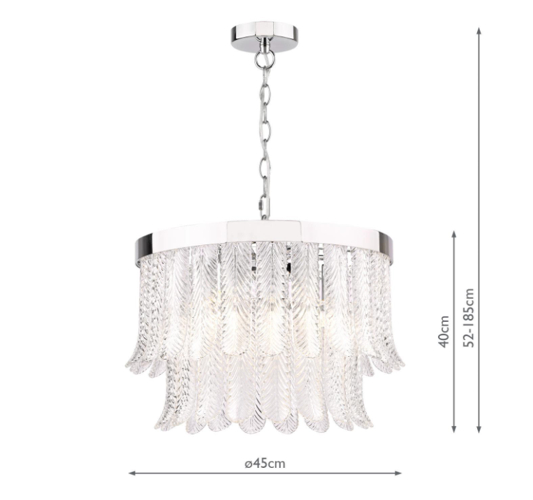 Irisen 6Lt Chandelier-  Polished Nickel / Natural Brass